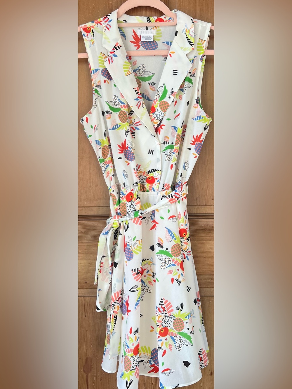 Cooperative Sleeveless Tropical Print Dress XS
